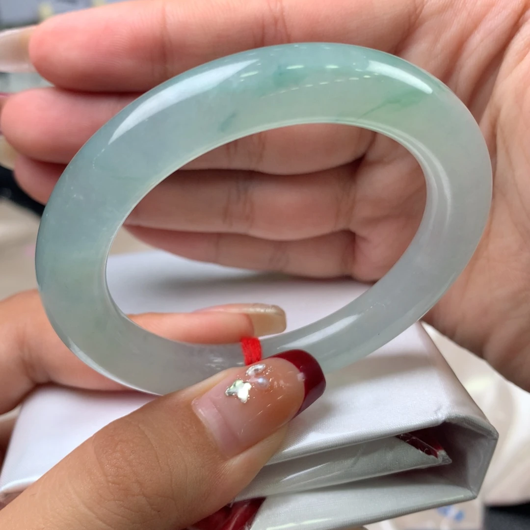 翡翠未镶嵌手镯圆条51.7