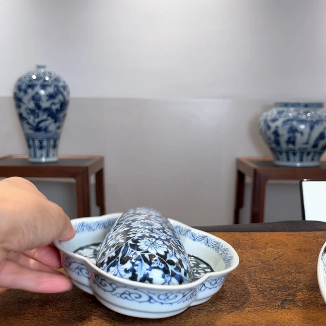 典***晴壶承和茶则元青花花卉元青花