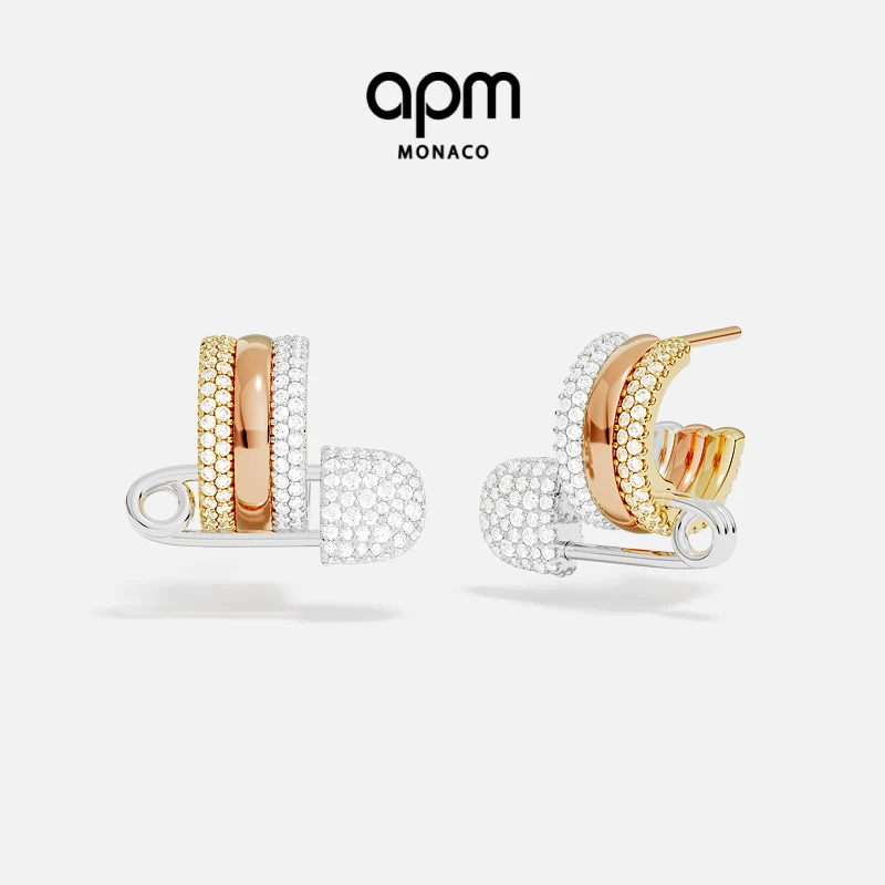 APM Monaco 别针银饰耳钉耳饰时尚吊坠美拉德配饰高级感时尚气质