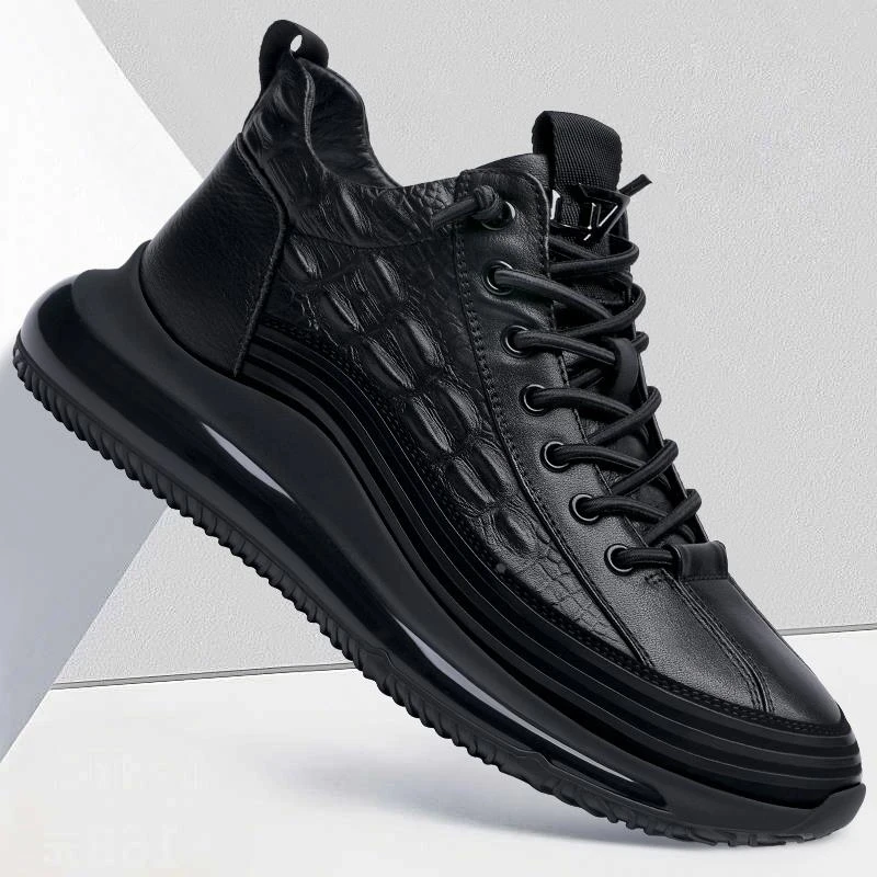 【莆田系】2025秋季时尚潮流新款皮面男鞋男士休闲百搭防臭防滑潮鞋