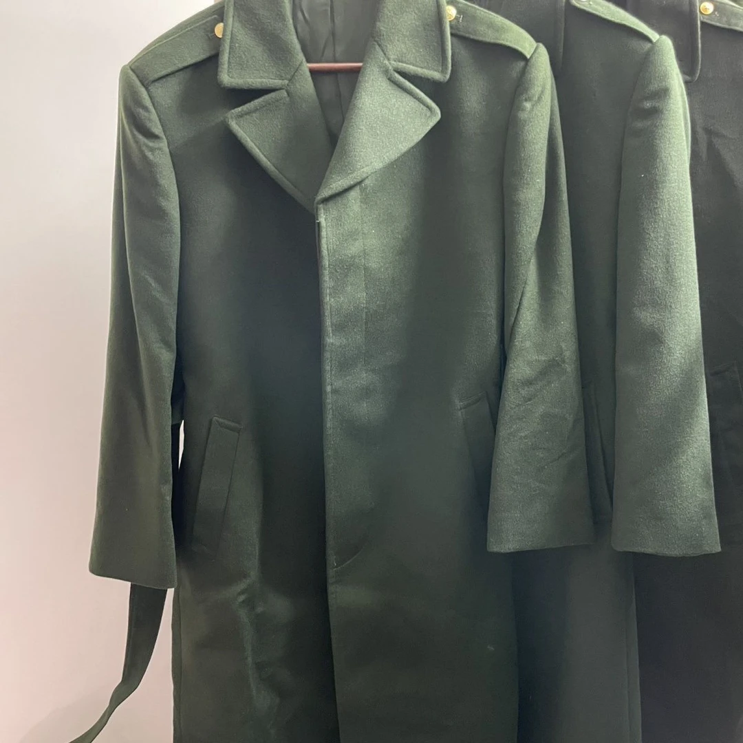 SZ-38经典橄榄绿中长男秋冬毛呢大衣配正品