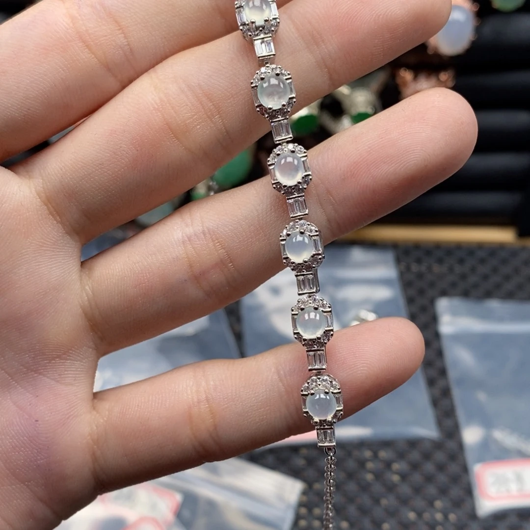 翡翠手链银S925镶嵌?****5