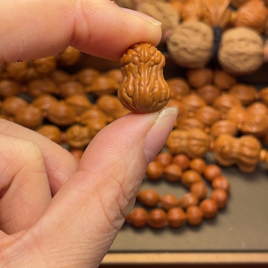 寒***深桃核手串龙纹桃核13