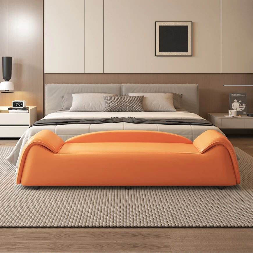 法式床尾凳卧室床榻高级感主卧室床边小沙发凳床榻放衣凳长条凳子