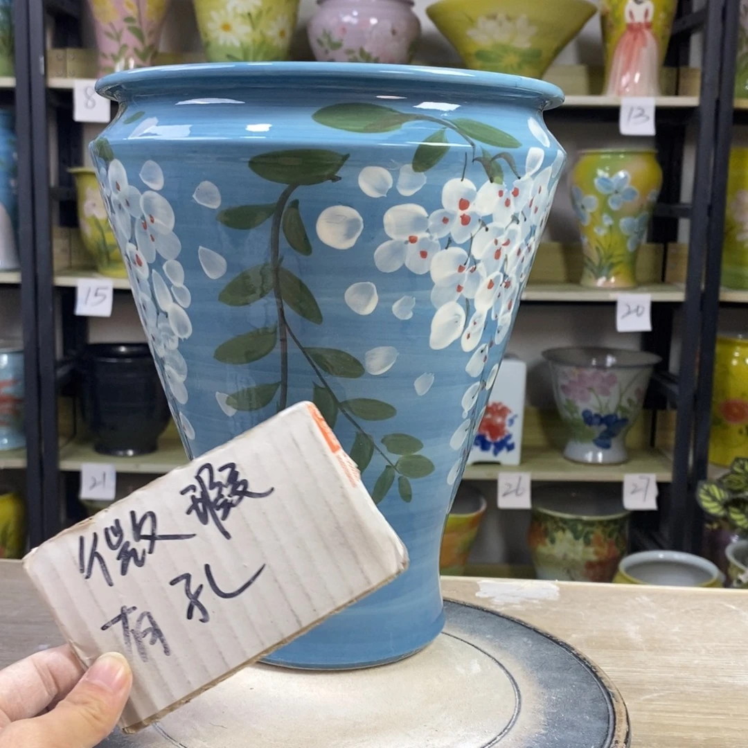 景德镇手工手绘陶瓷花盆