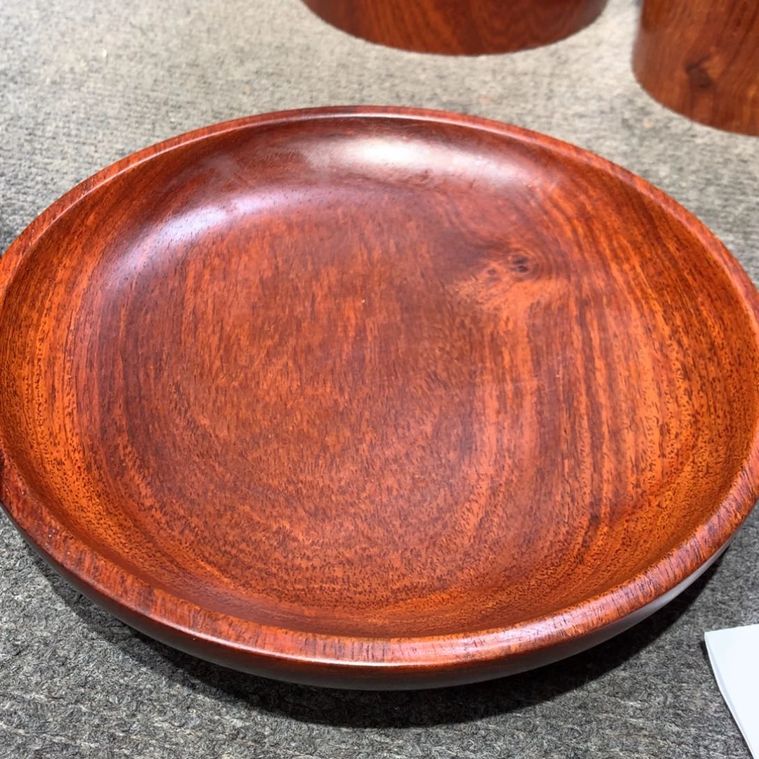 张***清木缅甸花梨木盘子一个