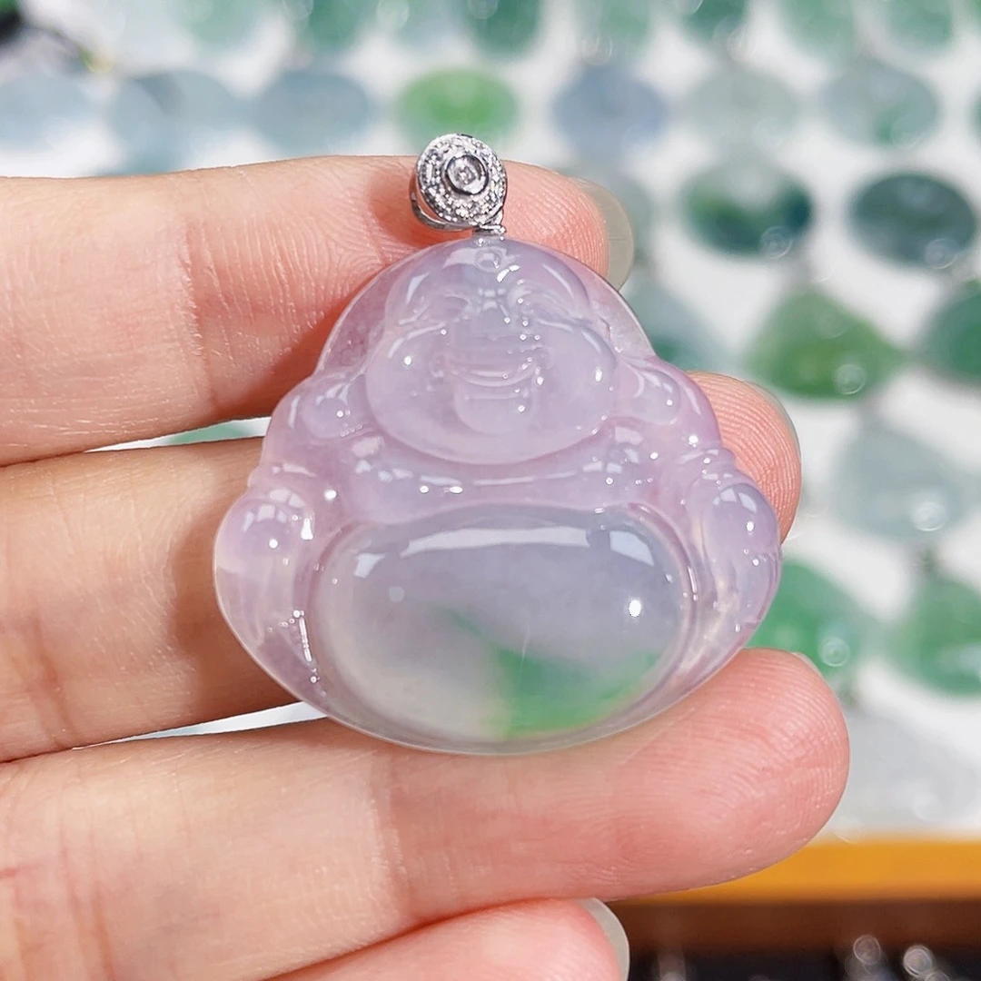 颈饰18K金镶嵌翡翠吊坠