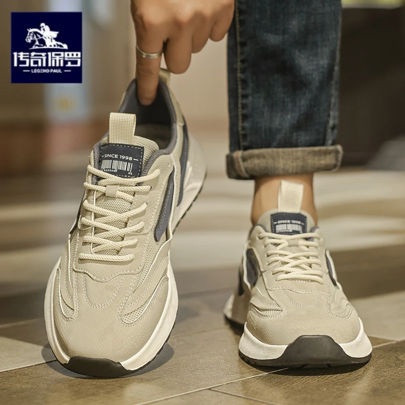 传奇保罗正版阿甘男鞋冬季百搭软底运动休闲青少年防滑厚底老爹鞋
