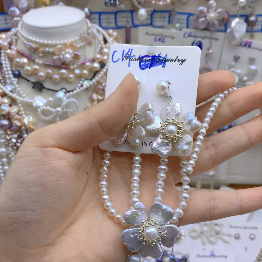 淡水珍珠颈饰银S925镶嵌