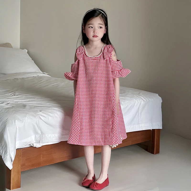 女童夏季格子连衣裙2025新款独特漂亮裙子儿童夏装女孩洋气公主裙