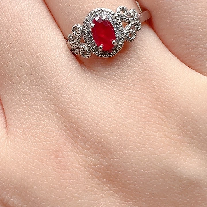 银S925镶嵌红宝石戒指