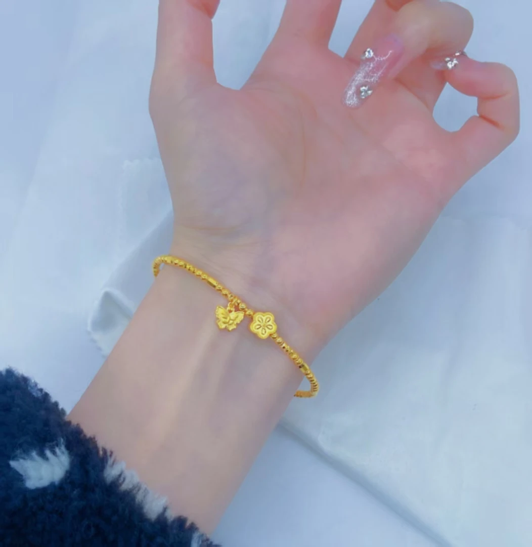 SUNFEEL/赛菲尔赛菲尔万足®足金镭射珠樱花半镯半链