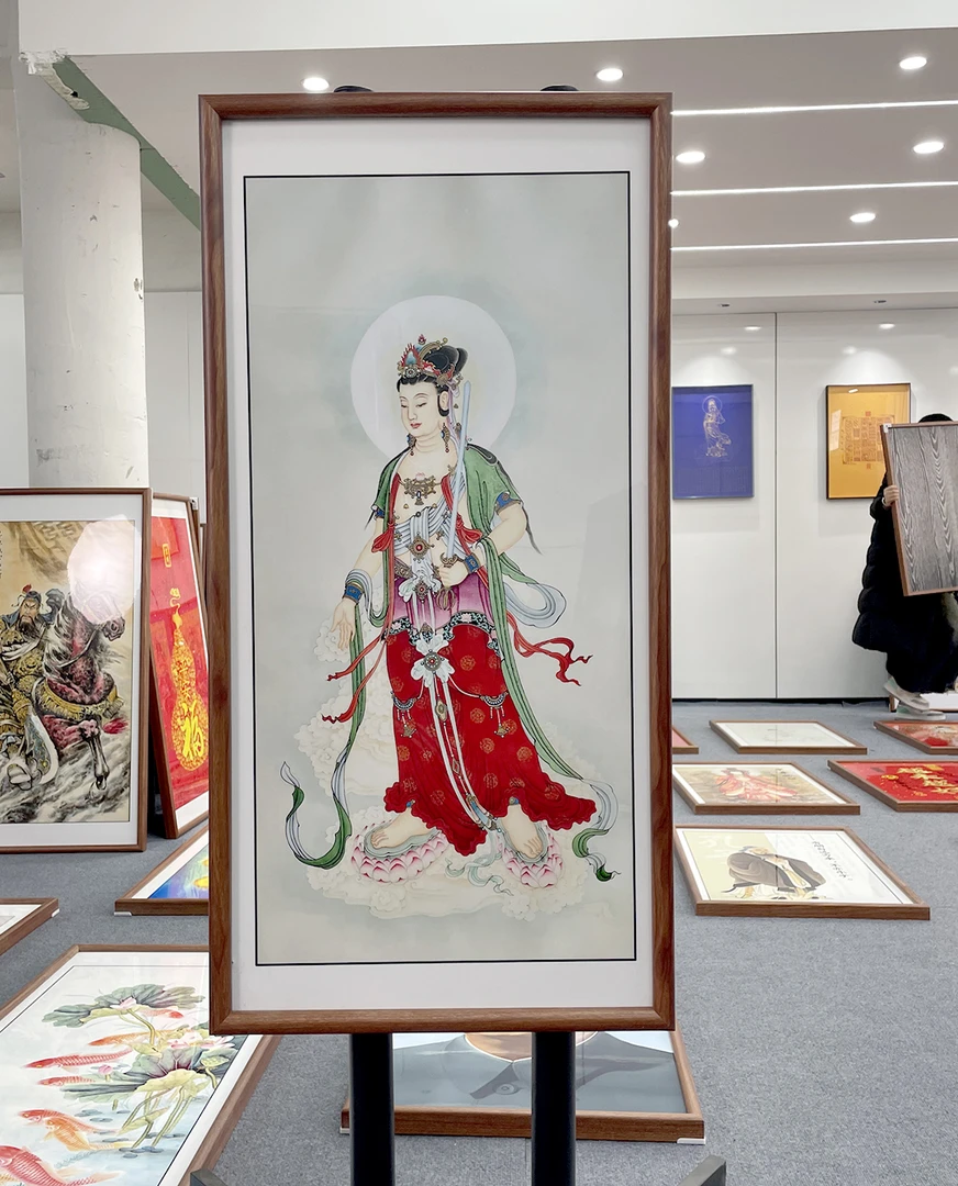 [130虚空藏菩萨]50x100cm中国风家居装饰画办公室玄关客厅装饰画