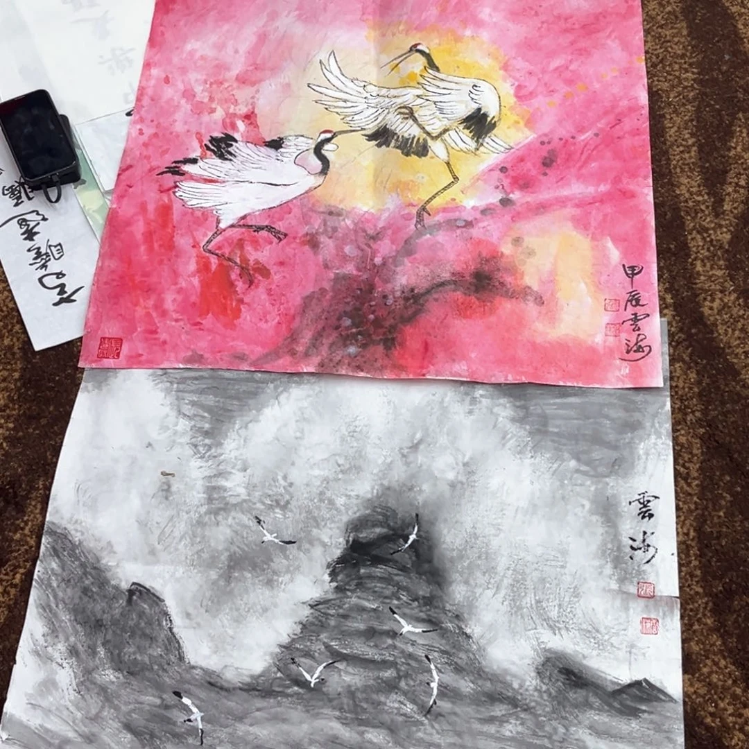 国画曹*庆绘画绘画微瑕