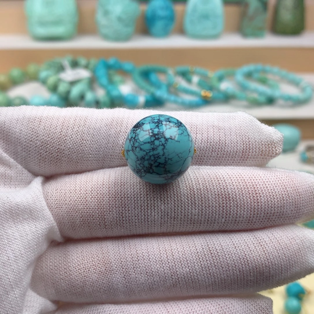 未镶嵌绿松石珠宝奇石17mm