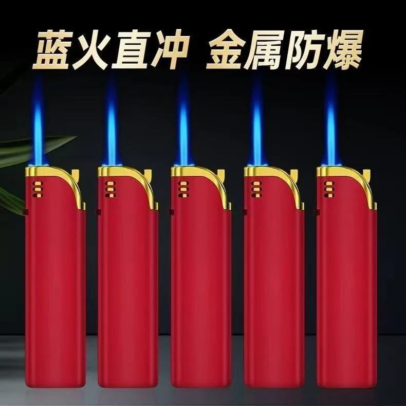 肤感橡皮漆金属防风打火机耐用充气便携设计