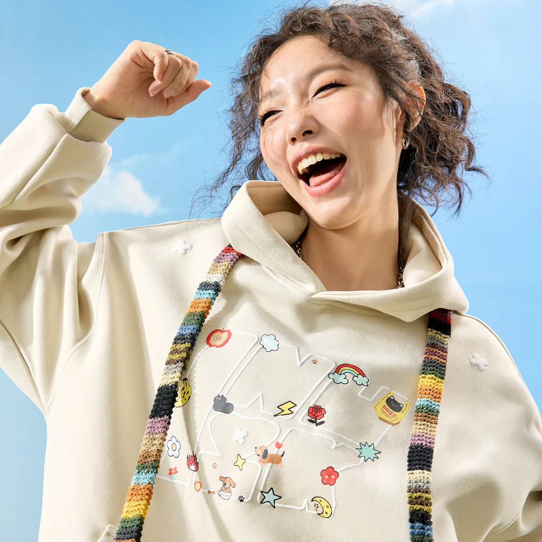 Nuthink美式潮牌印花连帽卫衣外套慵懒chic男女情侣2025秋季新款