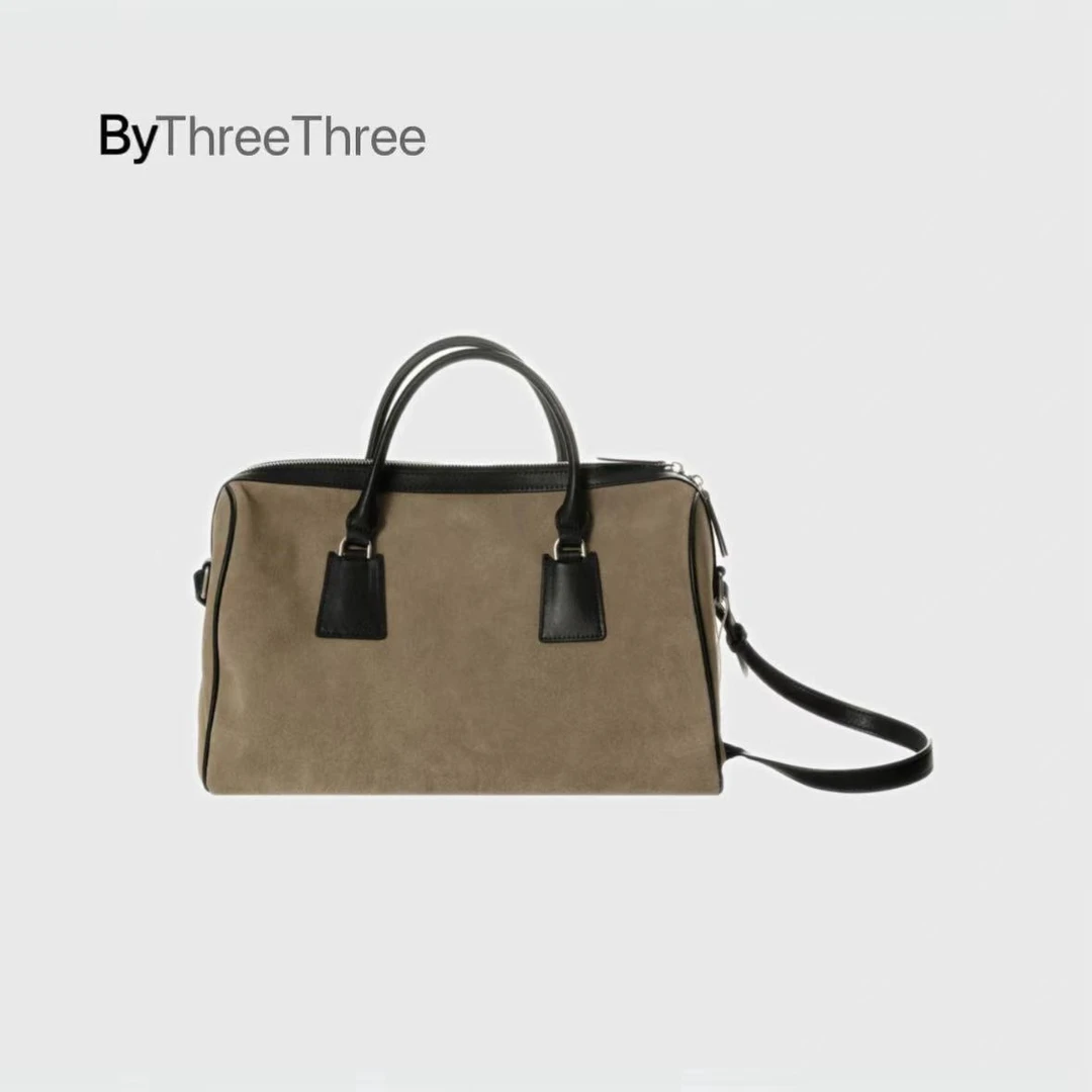 【LiuSanSan】小众设计磨砂牛皮手提旅行包