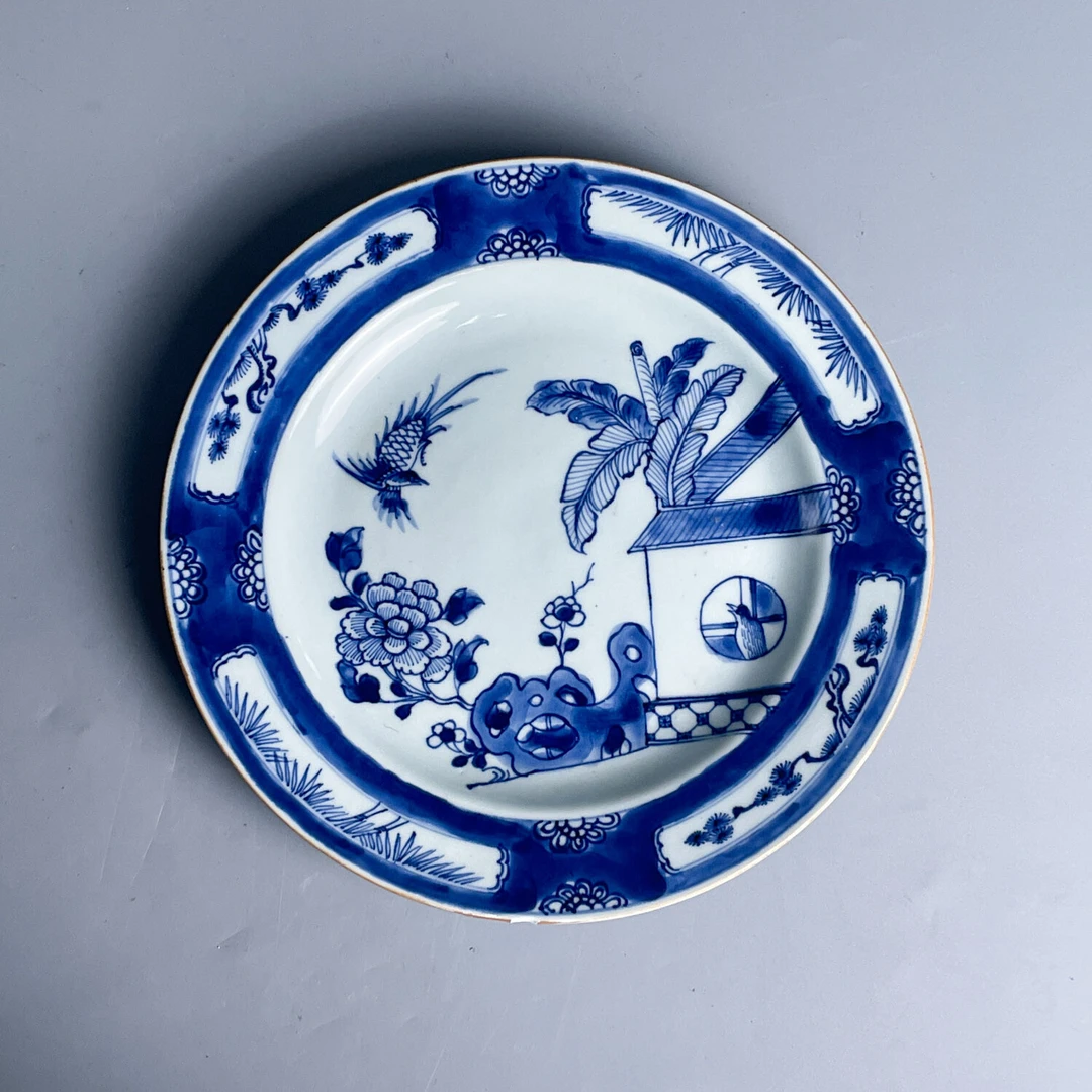 清康熙 青花花鸟纹盘2 M25FL008E59