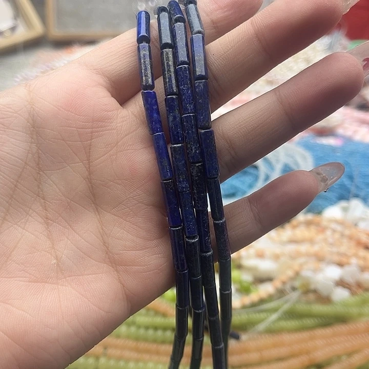 玛瑙/玉髓珠宝半成品未镶嵌一条4/13mm左右青金管珠