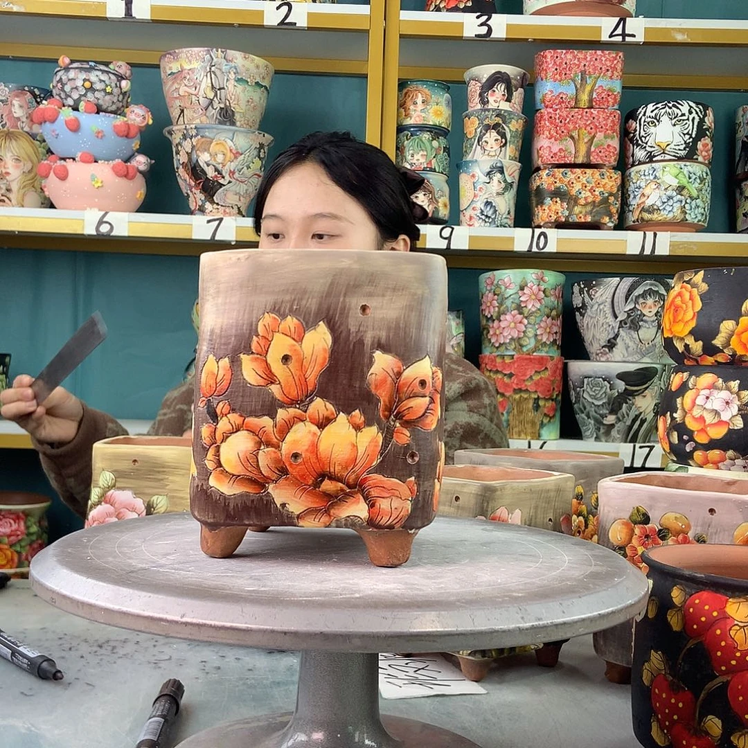 悯***i陶景德镇手工花盆156