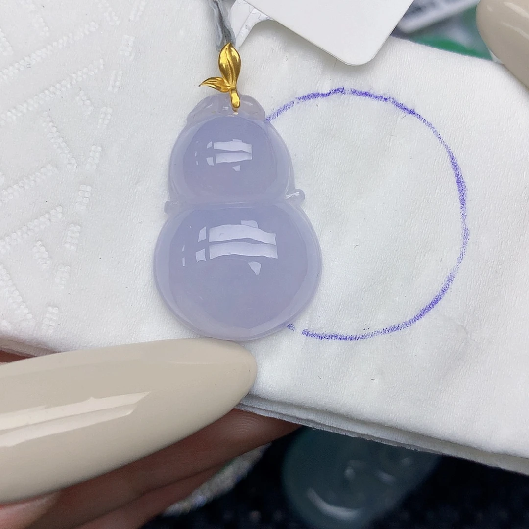 翡翠18K金镶嵌颈饰天然缅甸翡翠a货百元以上9元证书费自理