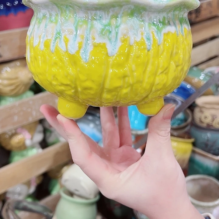 有孔，凑单福利满10元发货陶瓷多肉花盆！