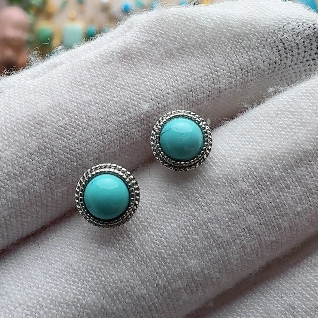绿松石珠宝奇石银S925镶嵌