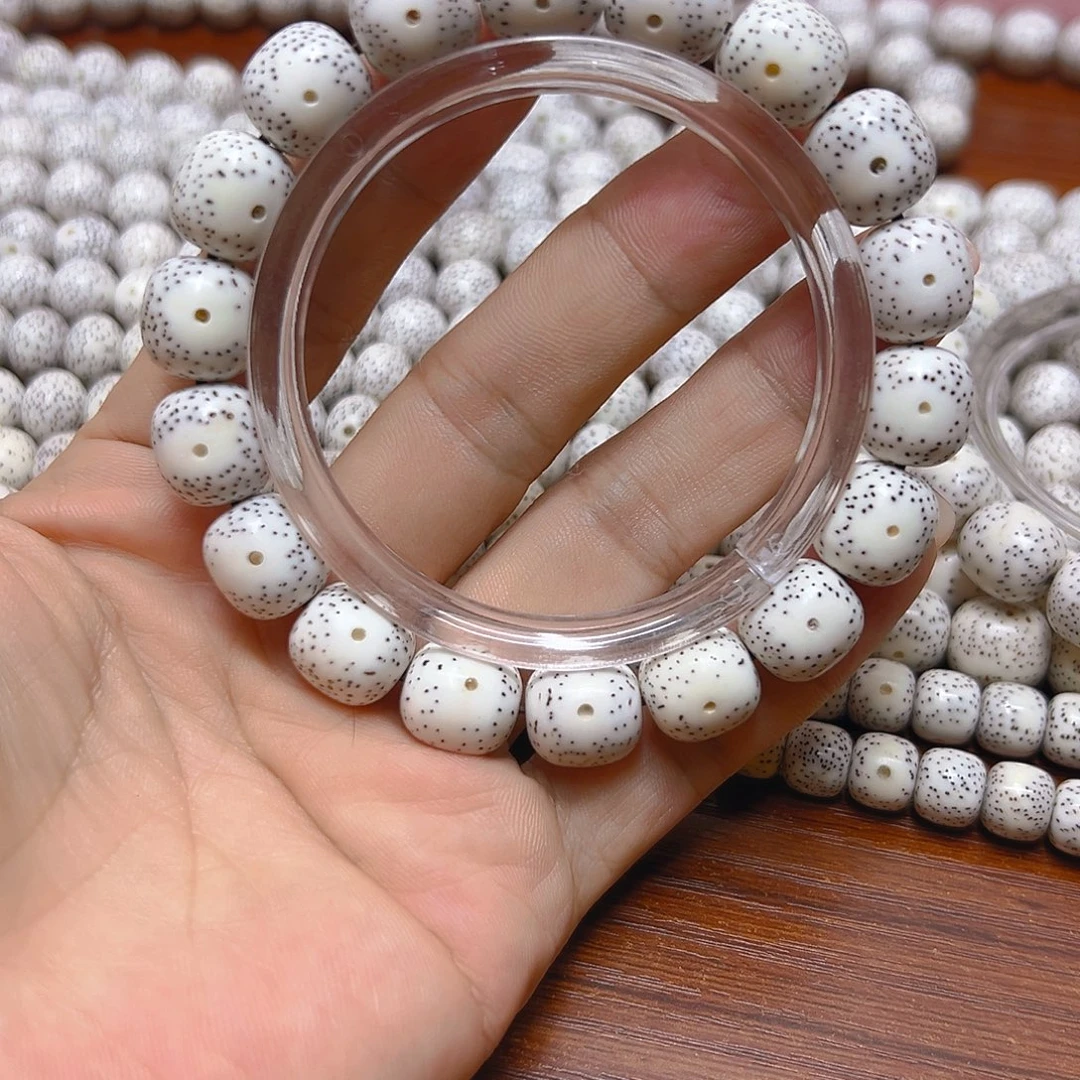 星月菩提手串精品高密星月菩提脱脂顺白单圈12x13枣 意禅