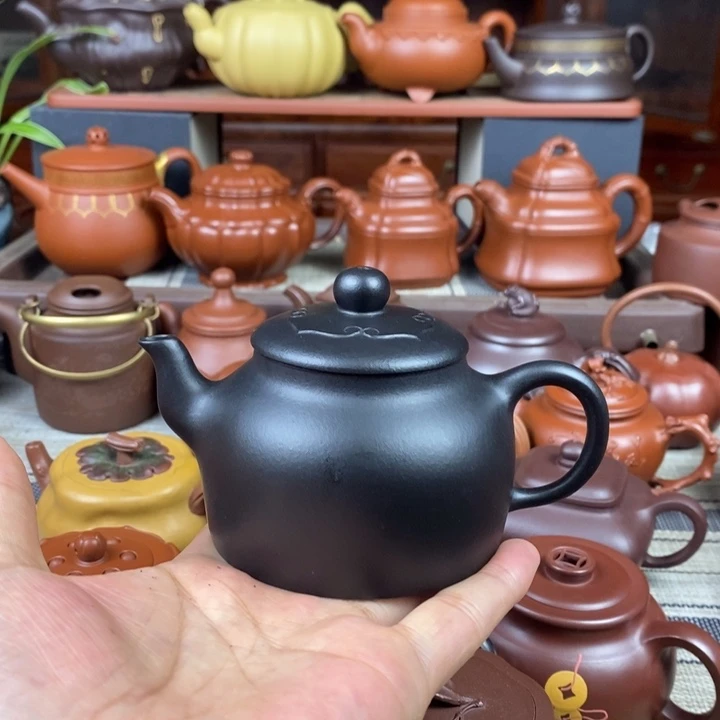紫砂茶壶如意220cc原矿老紫泥捂灰工艺特价