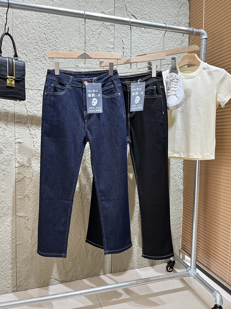 特！更显瘦显腿直的法棍裤！明线设计薄款牛仔裤 H5116 女装 E304
