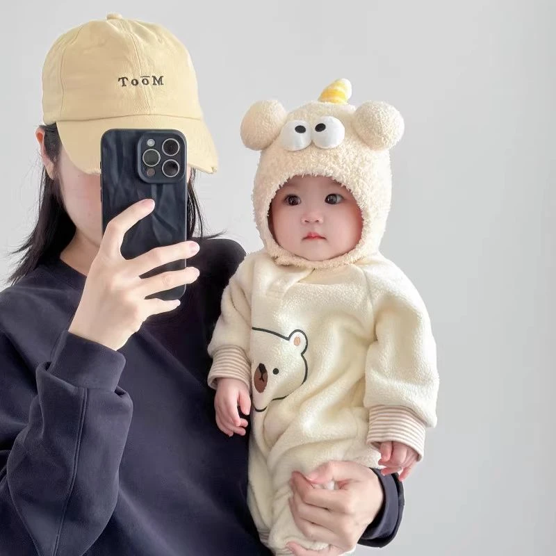 婴儿帽子秋冬款超萌搞怪婴幼儿毛线护耳帽冬天男女宝宝保暖帽L