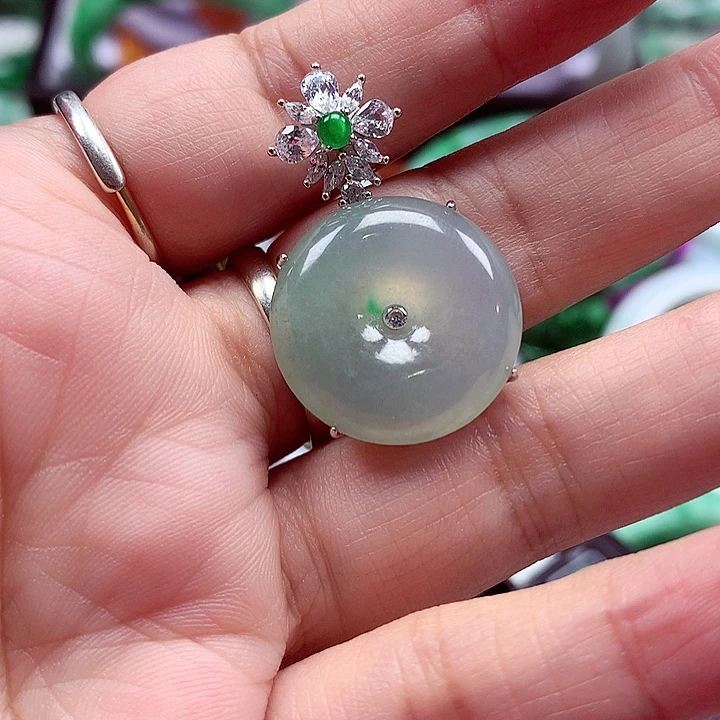 颈饰银S925镶嵌翡翠翡翠