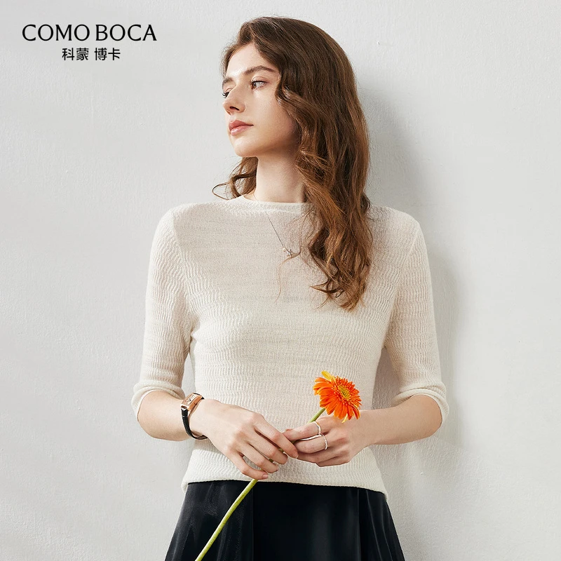 COMOBOCA/科蒙·博卡春夏百搭新商务通勤简约绵羊毛针织衫KST1033