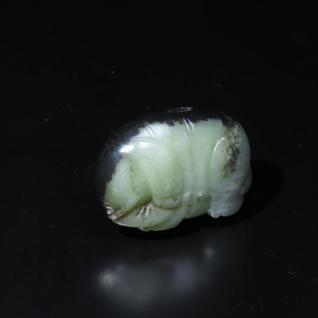 明代老提油方孔玉象/MZ452341/和田玉/民族文物