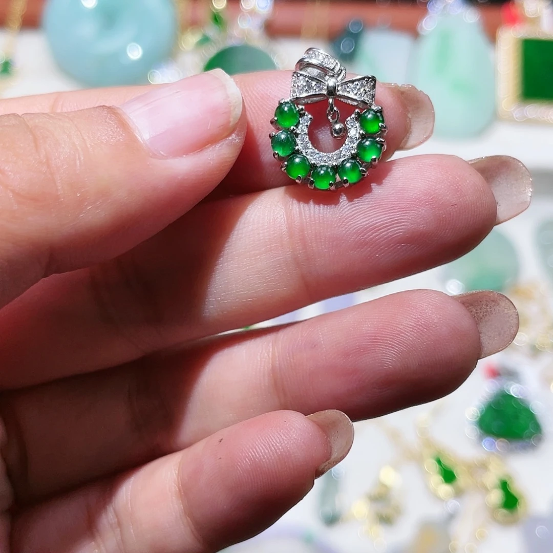 翡翠银S925镶嵌颈饰