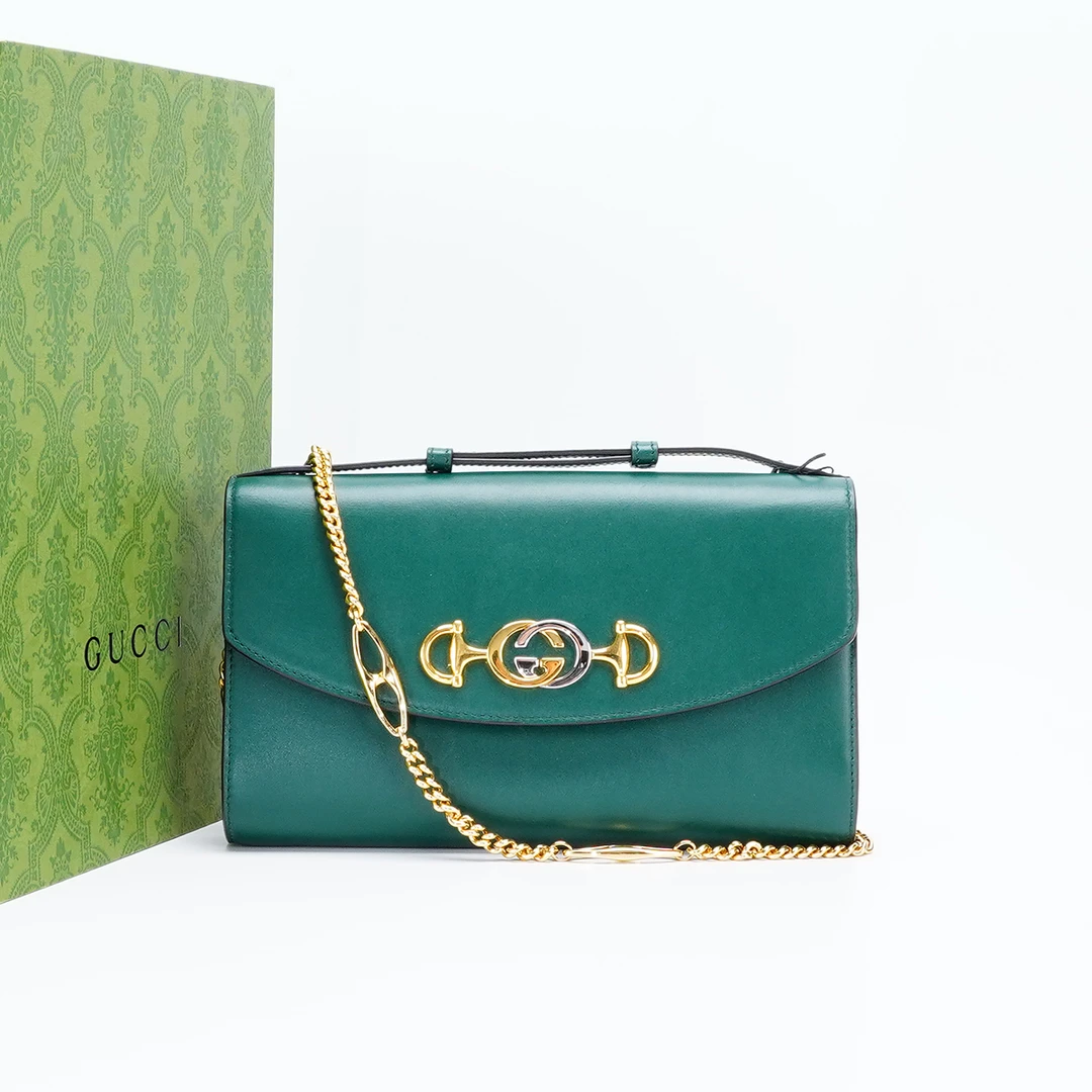 95新 GUCCI/古驰 一口价【桔夕静文】 zumi链条包中号/BG22012423