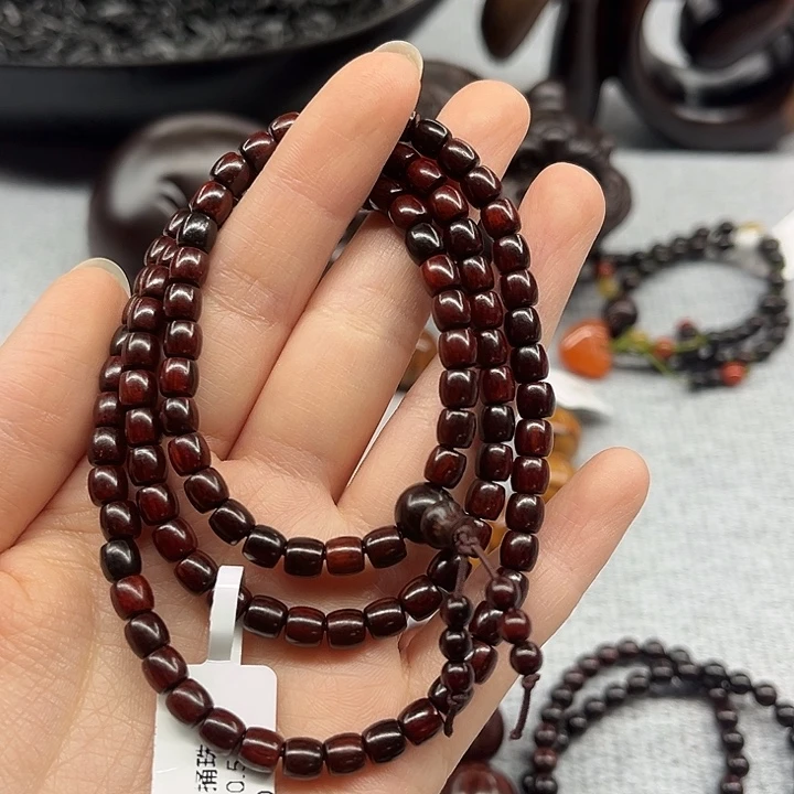 檀香紫檀（小叶紫檀）手串/手链0.5*108小叶紫檀桶珠多圈孤品
