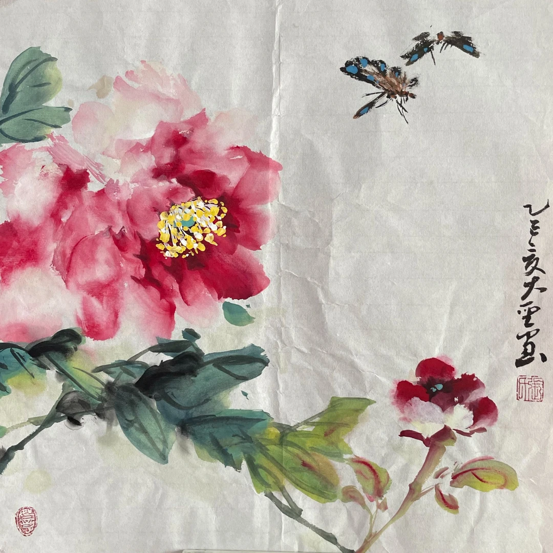 国画作品纯手绘花鸟画《富贵花开3》