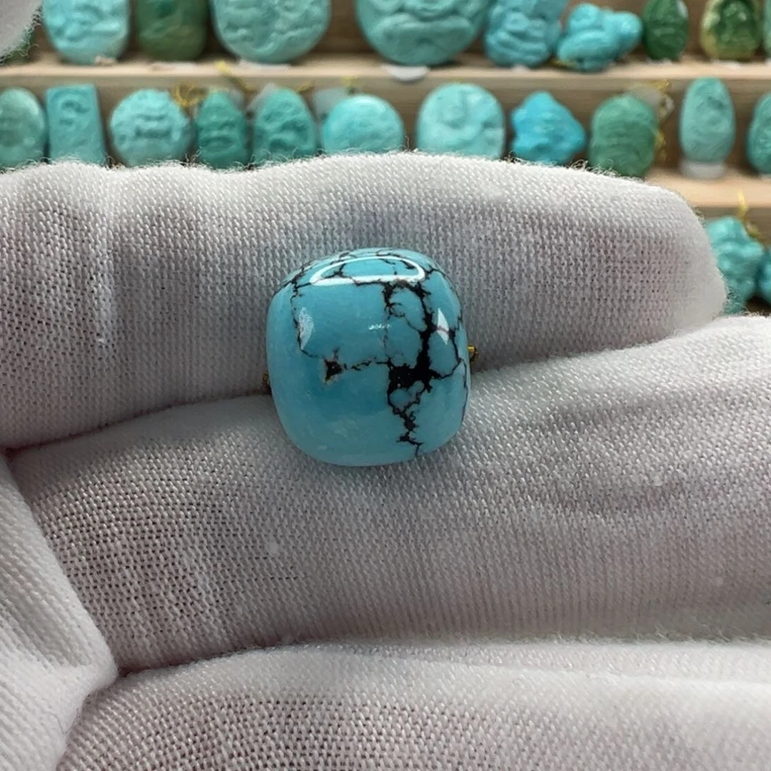 未镶嵌绿松石老型珠 13.7x12.3mm