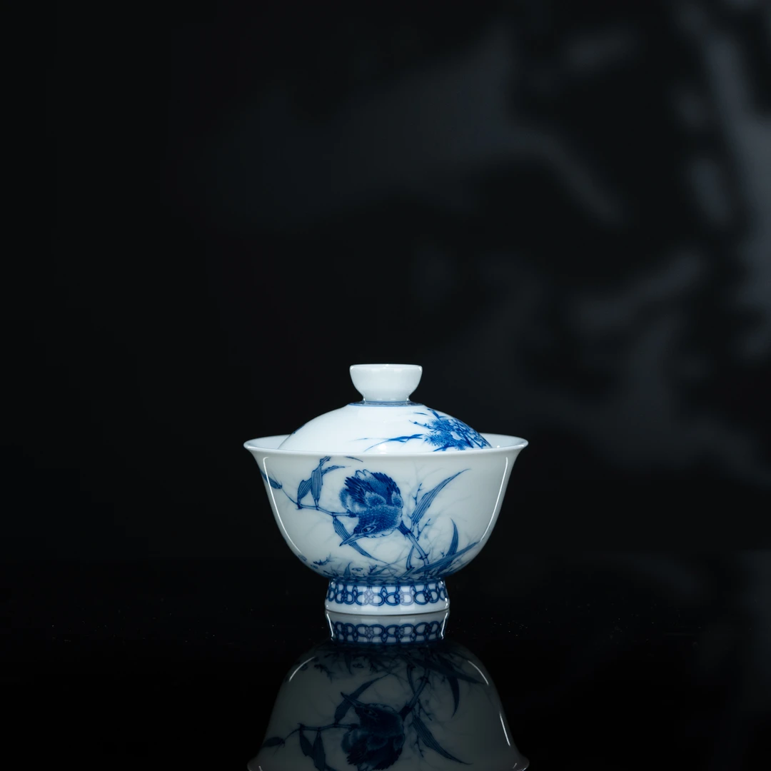 画堂春 九字单翠盖碗 230cc 手工手绘茶具