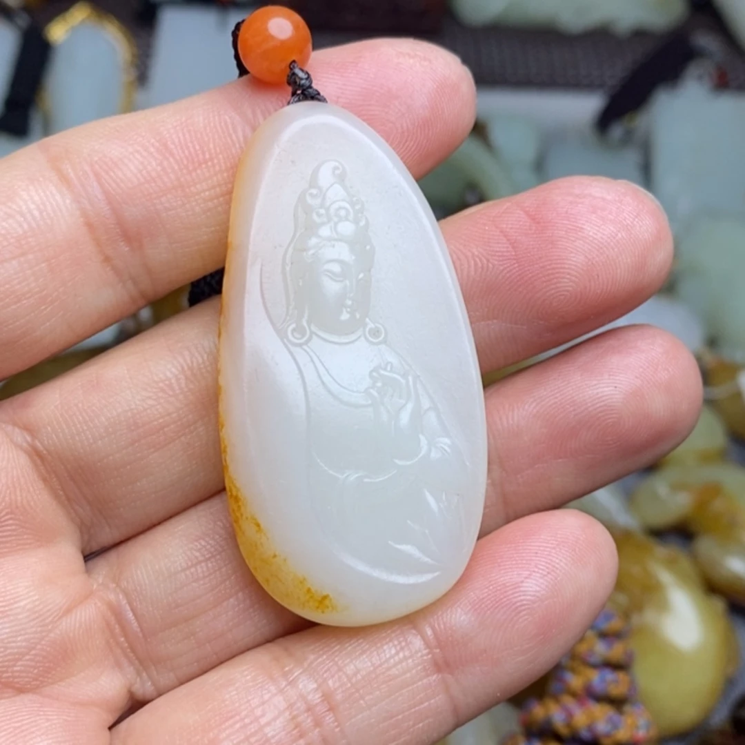 【闪购商品】和田玉（糖玉）颈饰未镶嵌猫***兵