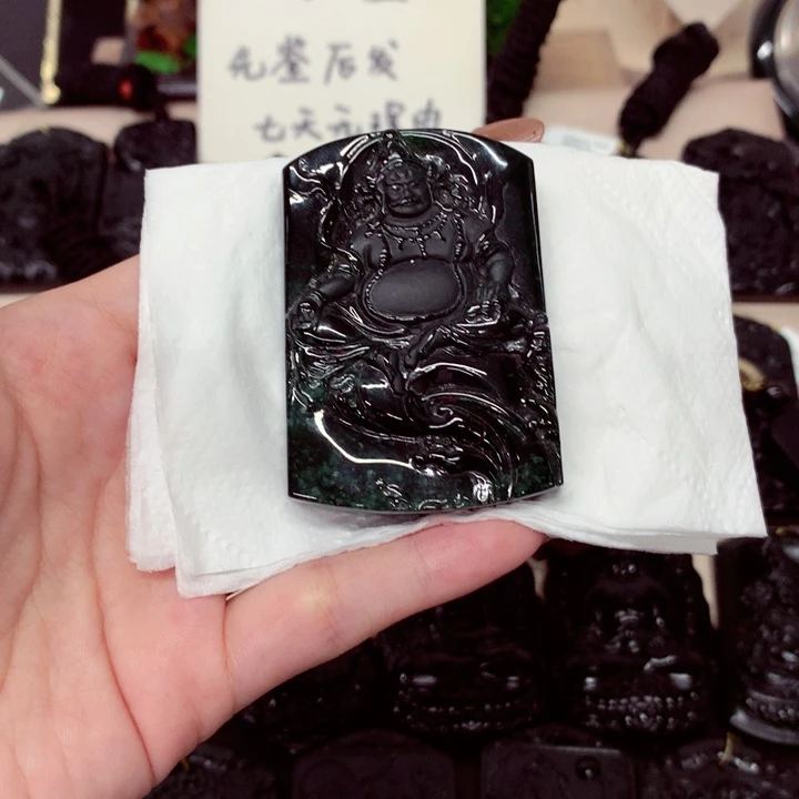 未镶嵌挂件翡翠天然a货钢琴黑挂件