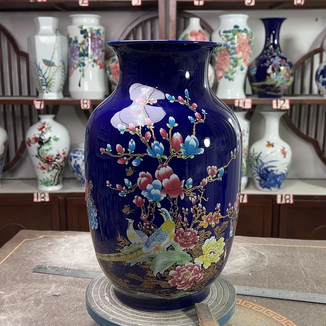 陶摆件景德镇陶瓷大冬景泰蓝