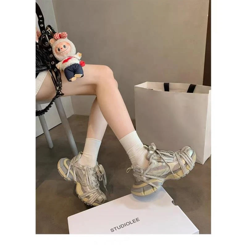 有型！设计好毒~厚底增高老爹鞋女休闲运动鞋时尚跑鞋355-1790/B1