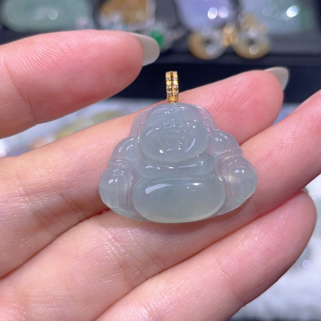 颈饰18K金镶嵌翡翠翡翠