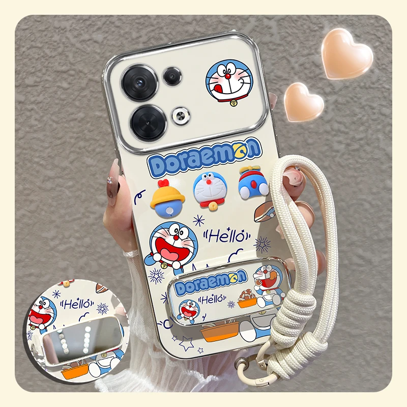 适用【一加ace2v】手机壳可爱叮当猫大视窗硅胶保护套女款可爱网红