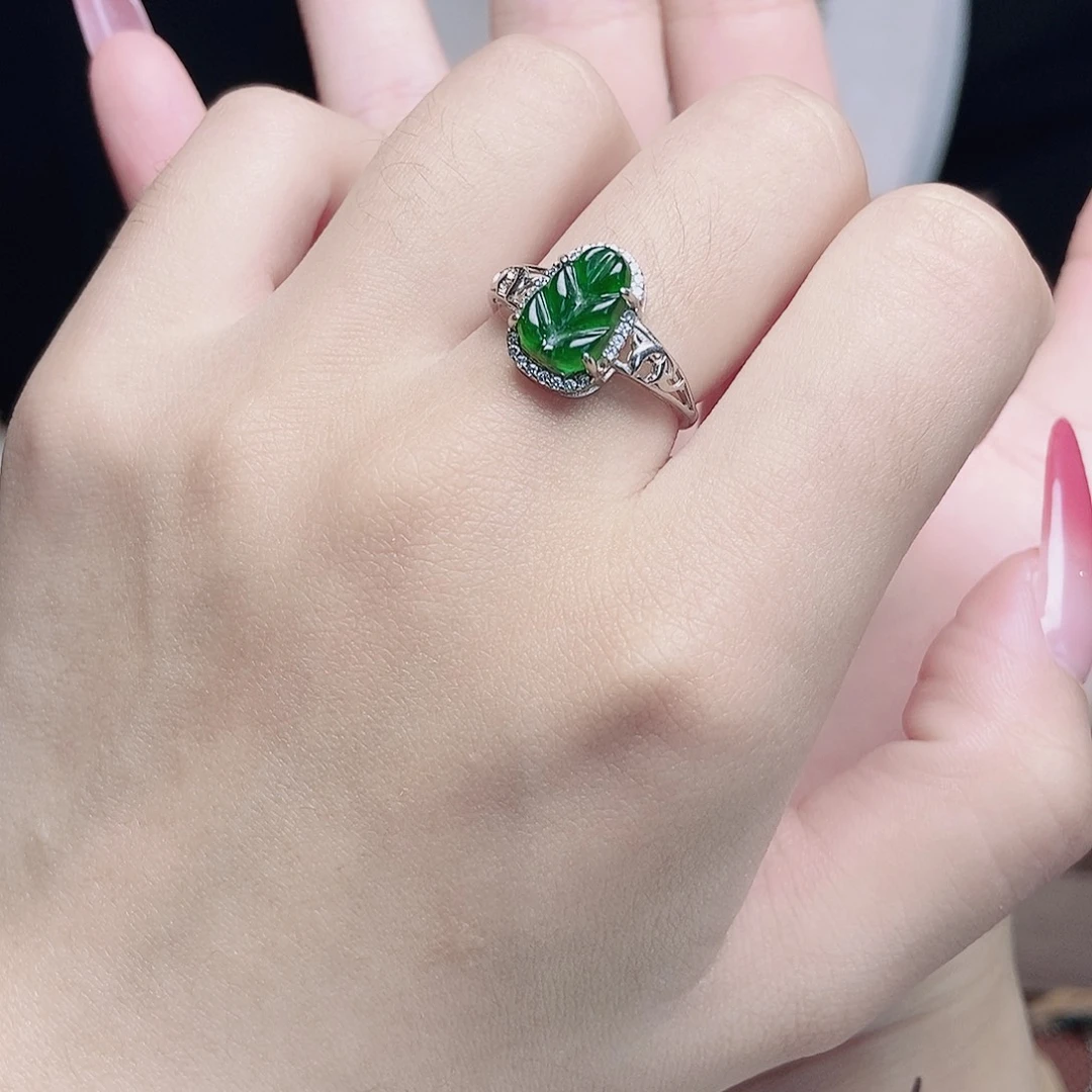 翡翠银S925镶嵌戒指19