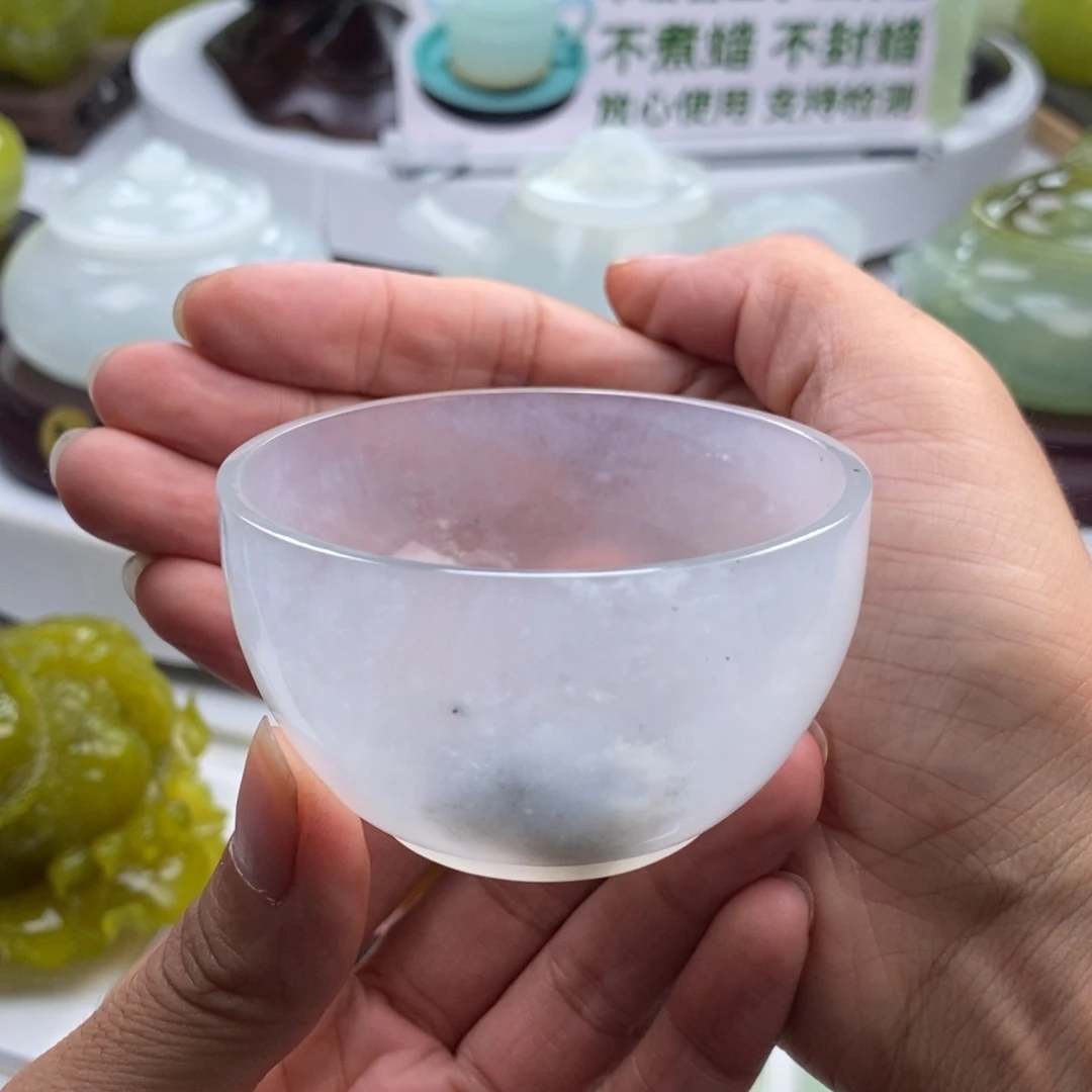 岫玉未镶嵌四大名玉茶杯60cc