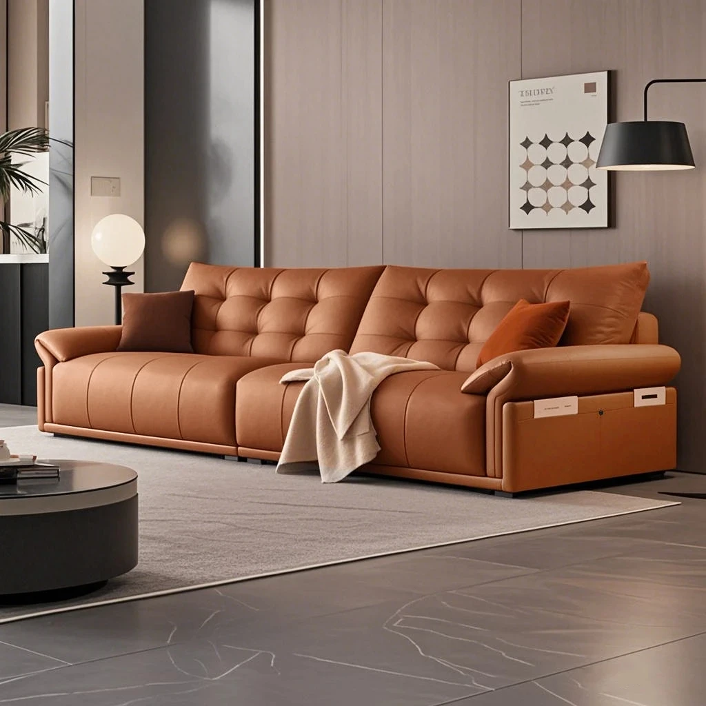 【酷居屋】真皮沙发2025新款小户型皮艺沙发直排简约意式轻奢现代